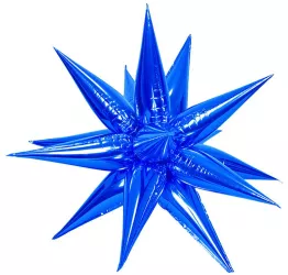 Balon din Folie Metalizata Flippy Figurina Stea 3D 66 cm Ambalaj Individual Pai inclus Umflare cu Aer sau Heliu Albastru 