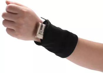 Banderola pentru Incheietura Mainii Flippy Suport Carduri si Chei Multifunctional cu Fermoar Impermeabil Confortabil Negru 
