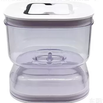 Borcan pentru Muraturi Flippy cu Separator pentru Lichide Ermetic Termorezistent Tip Clepsidra 1400 ml ABS Alb 13.5x9.5 cm 