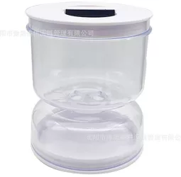 Borcan pentru Muraturi Flippy cu Separator pentru Lichide Ermetic Termorezistent Tip Clepsidra 800 ml ABS Alb 13x11 cm 