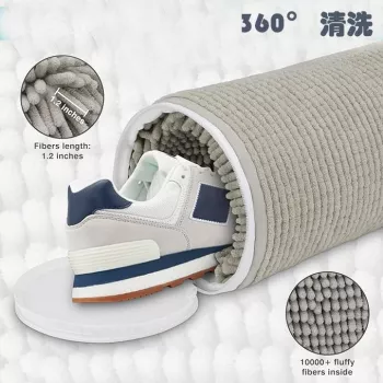 Geanta pentru Spalare Incaltaminte Flippy pentru Masina de Spalat cu Fibre Pufoase in Interior cu Fermoar Curatare 360 de Grade 39x19 