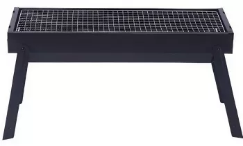 Gratar Portabil Flippy Confectionat din Metal pentru Picnic Gradina Terasa Camping Dimensiuni Reduse 60x22x23 cm Negru