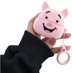 Husa AirPods cu Inel Prindere Model 1 Porc Roz 