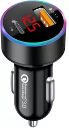 Incarcator Auto 2 in 1 Flippy Port USB Fast Charge QC3.0 si Type C PD 20W Negru 