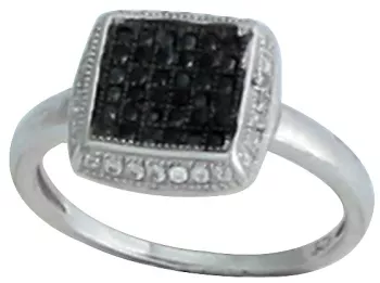 Inel de dama din Argint 925 cu model patrat si zirconii marimea 53