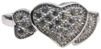 Inel Jolie Silver Argint 925 Inimi cu Pietre M 54 