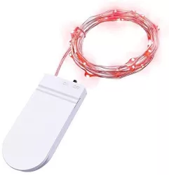 Instalatie Craciun 3 metri 30 LED-uri Rosu cu baterii fir cupru liniar interior/exterior Flippy 