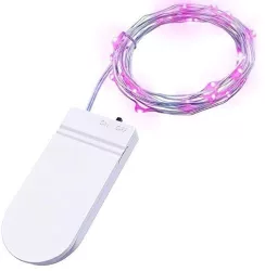 Instalatie Craciun 3 metri 30 LED-uri Roz cu baterii fir cupru liniar interior/exterior Flippy 