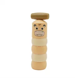 Jucarie Pentru Copii Flippy Hipopotam Indestructibil 6 Piese Demontabile +3 Ani Roz 