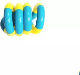 Jucarie Senzoriala Antistres Flippy Fidget Twist cu Miscari Infinite de Decompresie 2 Culori Galben/Albastru + 3 ani 