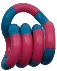 Jucarie Senzoriala Antistres Flippy Fidget Twist cu Miscari Infinite de Decompresie 2 Culori Roz/Albastru + 3 ani 
