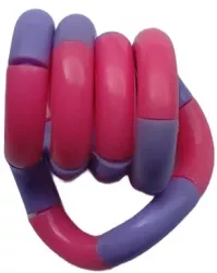 Jucarie Senzoriala Antistres Flippy Fidget Twist cu Miscari Infinite de Decompresie 2 Culori Roz/Mov + 3 ani 