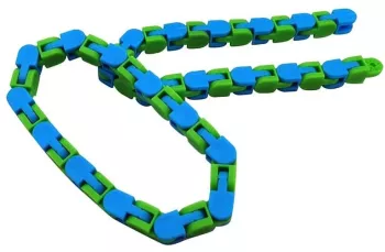 Jucarie Senzoriala Antistres Flippy - Puzzle de Imbinat Tip Sarpe 24 Piese +3 Ani Verde/Albastru 