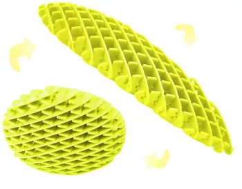 Jucarie Worm Fidget de Decompresie Flippy Anti Stres Dimensiune Compacta 10 cm Dimensiune Extinsa 24.5 cm Galben 