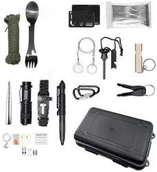 Kit supravietuire multifunctional Flippy Instrumente profesionale Agatatoare ghiozdan pentru Camping Drumetii Aventuri in aer liber ne 