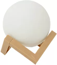 Lampa de veghe in forma de luna 3D Moon Light alb cald alimentare baterii fara acumulator stand din plastic inclus 8 cm Flippy 