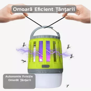 Lampa UV antiinsecte Flippy anti muste anti tantari Conectare la priza prin USB portabil 3.7 V 200 lumeni 8.5 x 13.3 cm Verde 
