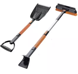 Lopata pentru zapada Flippy 5 in 1 Perie Racleta 2 tipuri de Lopeti Rotativa Telescopica Detasabila Material Aluminiu si ABS 100 x 