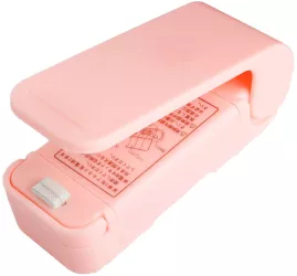 Mini Aparat de Sigilat Pungi cu Baterii Flippy Etansare prin Caldura Spate Magnetic Portabil 9.7x3 cm Roz 