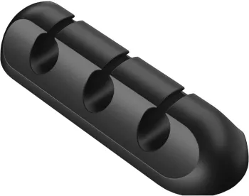 Organizator Cabluri Flippy Cable Clips Fixare Dublu Adeziv Silicon 3 Sloturi Negru 