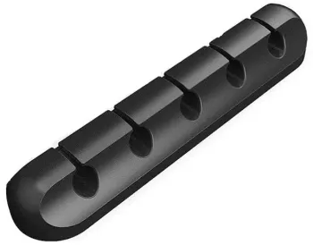 Organizator Cabluri Flippy Cable Clips Fixare Dublu Adeziv Silicon 5 Sloturi Negru 