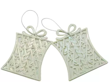 Ornament brad de Craciun Perlat in forma de Cadou 9 cm x 11 cm Plastic Flippy 