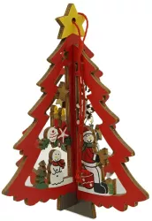 Ornament de brad mos craciuni in brad Flippy multicolor lemn 10.5x9.5 cm 