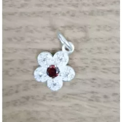 Pandantiv din Argint 925 Jolie Silver Model Floare Cu Pietre 0.9 g 1 x 1 cm Rosu 