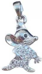 Pandantiv Jolie Silver Argint 925 Model Soricel cu Zirconii 1 g 15x10 mm 