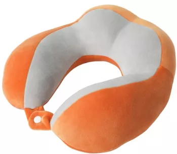 Perna de Voiaj Flippy Pentru Gat din Bumbac 4 Cocoase Pentru Confort Accesoriu de Voiaj Birou Masina Sistem Prindere Capse Portocali 