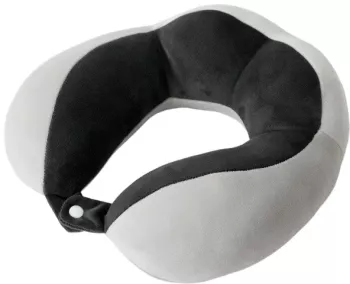Perna de Voiaj Flippy Pentru Gat din Bumbac 4 Cocoase Pentru Confort Accesoriu de Voiaj Birou Masina Sistem Prindere Capse Negru 