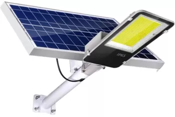 Proiector LED pentru stalp casa perete cu suport metalic inclus Flippy 38 5 cm x 14 2 cm Rezistent la Apa IP65 cu Panou Solar 240 COB 