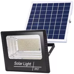 Proiector LED/Lampa solara de exterior Flippy 22 cm x 27 cm Rezistent la Apa IP67 cu Panou Solar 248 LED SMD 150 W Senzor de lumina T 