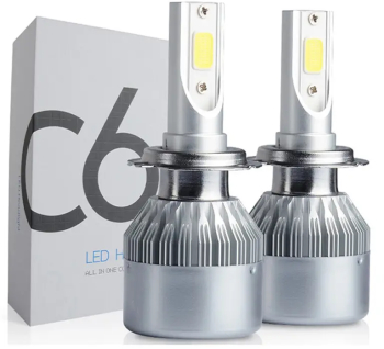 Set 2 becuri LED Auto model C6 soclu H11 6000K 36W 3500Lm plug and play