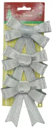 Set 3 fundite pentru brad Argintii 10 x 11 cm din poliester Flippy 
