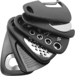 Set 6 in 1 mini ustensile bucatarie Flippy taietor pizza cutit curatator razatoare desfacator presa usturoi manere din ABS lame ascu 