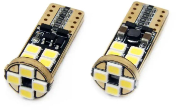 Set becuri auto cu LED CANBUS compatibil T10e W5W 12 SMD Alb 12/24V- destinat competitiilor auto sau off-road 