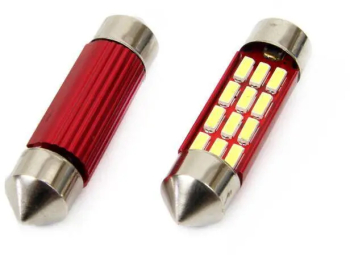 Set becuri auto cu LED CANBUS sofit compatibil C5W 12 SMD 39mm Alb 12/24V- destinat competitiilor auto sau off-road 