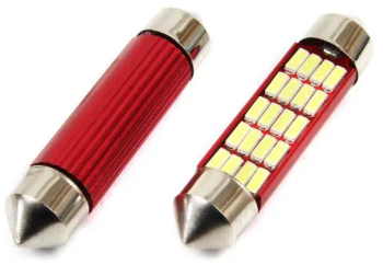 Set becuri auto cu LED CANBUS sofit compatibil C5W 20 SMD 41mm Alb 12/24V- destinat competitiilor auto sau off-road 