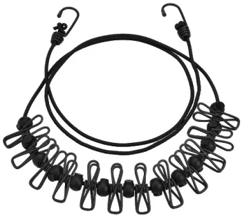 Sfoara pentru Uscarea Hainelor Flippy Portabila 12 Clips-uri Incluse 180 cm PP Cablu de Otel Negru 