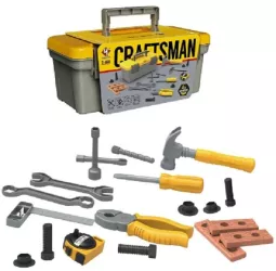 Trusa Scule si Unelte de Jucarie pentru Copii Flippy 19 Piese Material Plastic Interactiv +3 Ani 27.5x15.5x13 cm Gri/Portocaliu 