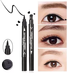 Tus Lichid pentru Ochi Flippy 2 Capete Eyeliner si Stampila Inima Pentru Ochi si Corp 50 g Rezistent la Apa 12.7 x 3 cm Negru 