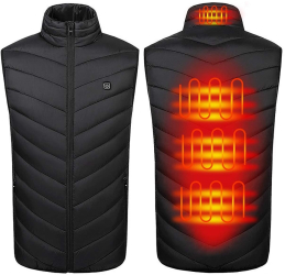 Vesta Inteligenta Incalzita Flippy Unisex 2 Zone de Incalzire Umplutura Bumbac 3 Trepte de Temperatura Incarcare USB Negru 145 - 165 