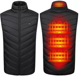 Vesta Inteligenta Incalzita Flippy Unisex 2 Zone de Incalzire Umplutura Bumbac 3 Trepte de Temperatura Incarcare USB Negru 100-130 k 