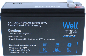 Acumulator plumb acid Well 12V 7AH terminal T1 carcasa mica 