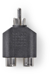 Adaptor Subwoofer RCA tata - 2x RCA mama 10 bucati negru Nedis 