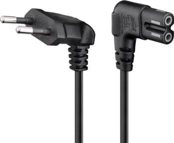 Cablu de alimentare TV cu conectori cotiti CEE 7/16 - IEC-60320-C7 negru 5m 