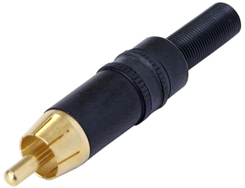 Conector phono aurit negru Neutrik 