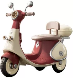 Motocicleta Electrica cu 3 Roti Flippy Acumulator Incarcare Anti-Rasturnare Lumini Sunete Baterie 6V 7Ah Telecomanda 95x67x36cm Ros 