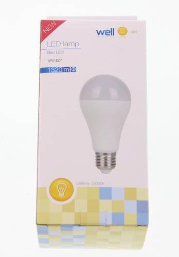 Bec cu LED A65 E27 15W 230V lumina rece Well 